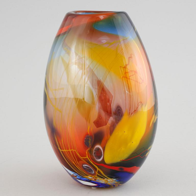 BERIT JOHANSSON, vase, glass, Sjöhyttan, signed and dated 2003.