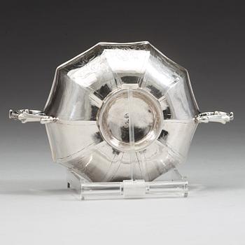 JÖRAN HIERONYMI BERNEGAU, Norrköping (verksam -1648-1679), brännvinsskål, silver, barock.