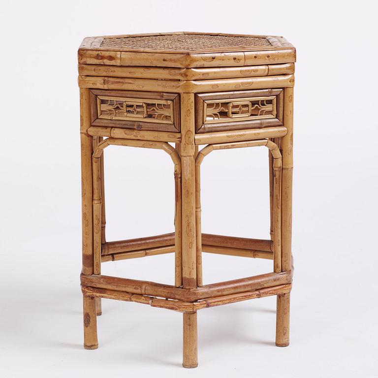 A spotted bamboo table, Qing dynasty late 18th century.