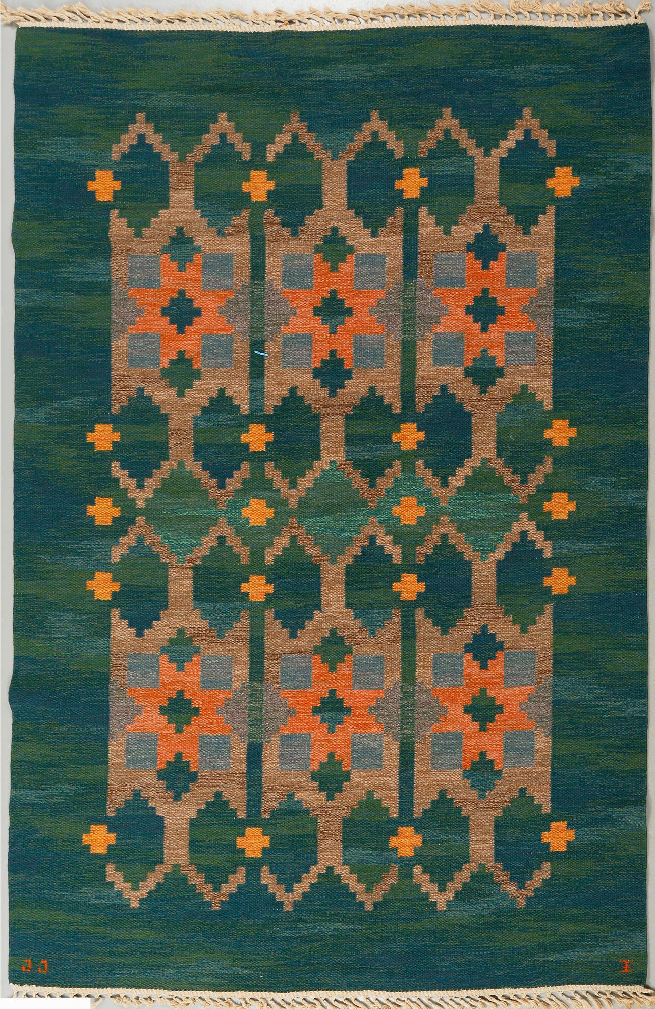 A flat weave by Judith Johansson, signed JJ, model "Plataner", 243 x 168 cm.