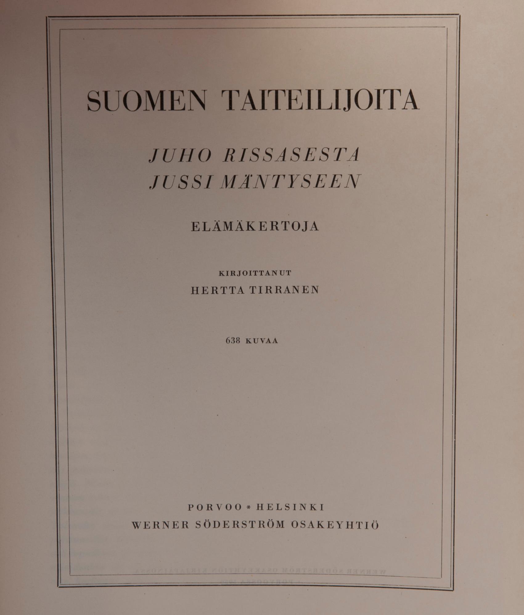 KONSTBÖCKER, 5 st, Werner Söderström Borgå 1940-tal.