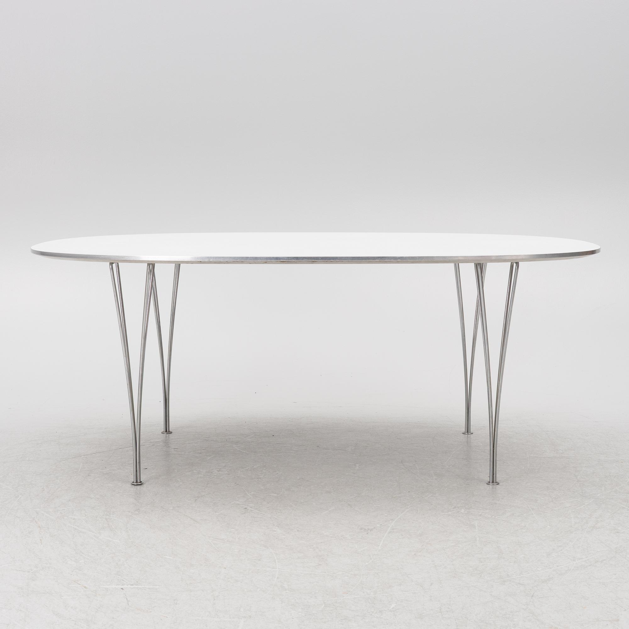 Bruno Mathsson & Piet Hein, table, "Superellipse", Fritz Hansen, Denmark.