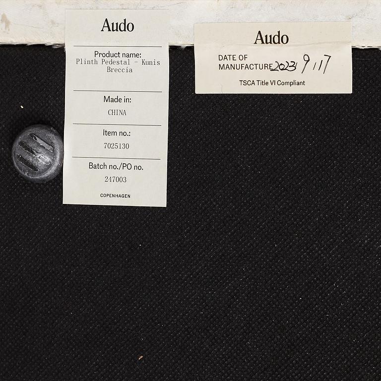 A 'Plinth' pedestal, Audo Copenhagen, Denmark, 2023.