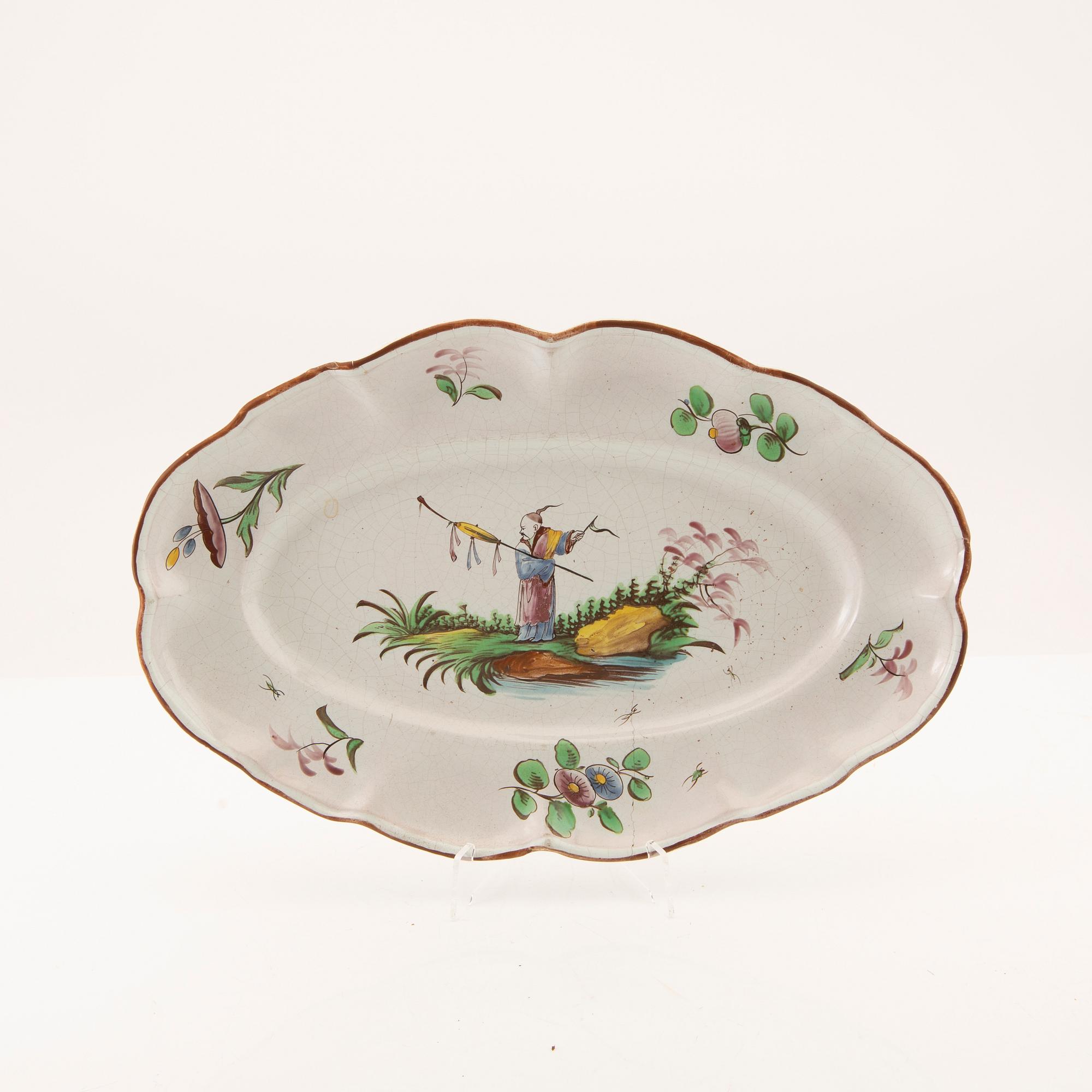 Platter, probably Strasbourg, mid-18th century, faience.