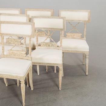 A SET OF LATE GUSTAVIAN CHAIRS CA 1800.