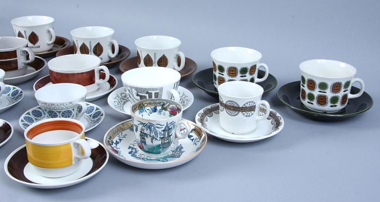 TE- SAMT KAFFEKOPPAR, 14 st, porslin, Carl-Harry Stålhane, Berit Ternell, Jacqueline Lynd m.fl.