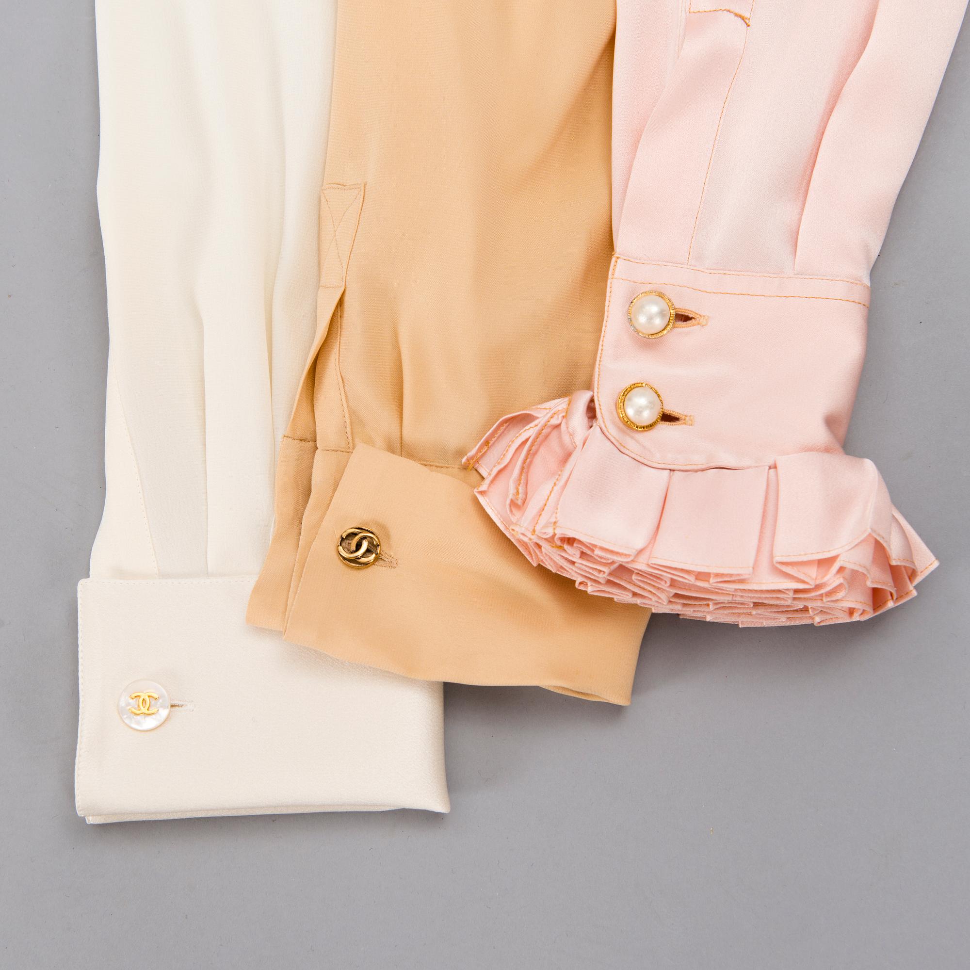 CHANEL, Three Vintage Silk Blouses.