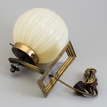 VÄGGLAMPA, funkis, 1930-tal.