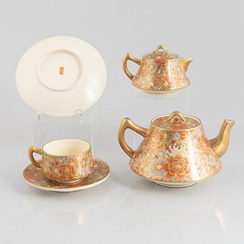 A Japanese satsuma ware teaservice, 10 pieces, 20th century.