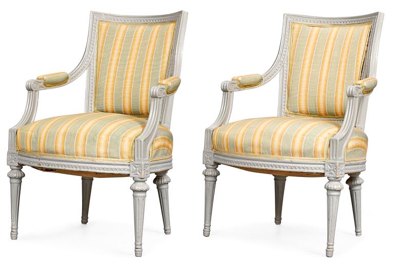 A pair of Gustavian armchairs.