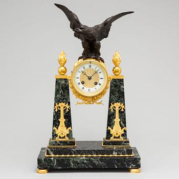 An Empire style table clock, late 19th century.