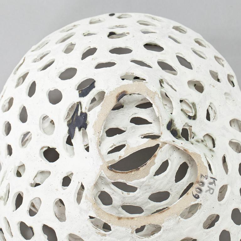 Kristina Riska, a ceramic 'Basket sculpture' signed KR 2009.