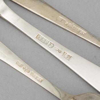 Jacob Ängman, bestickservis, 113 delar, silver, modell "Rosenholm", GAB, bl a Stockholm 1958.