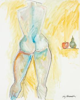 Stig Claesson, Nude Study with Apple and Pear.