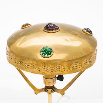 A brass table lamp, first half of the 20th century.