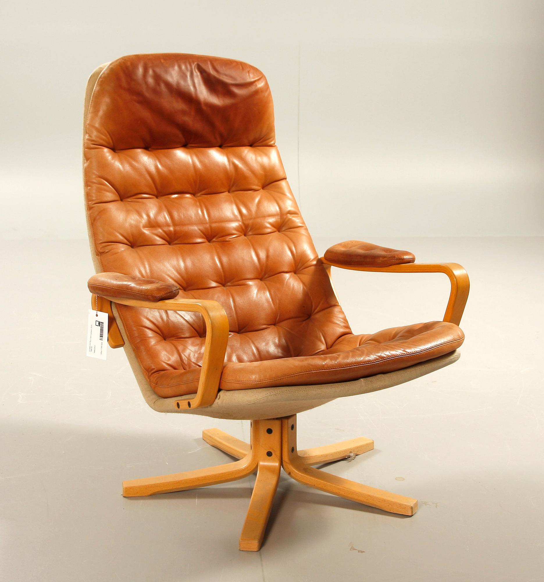 FÅTÖLJ, Sam Larsson, DUX, 1980-tal.