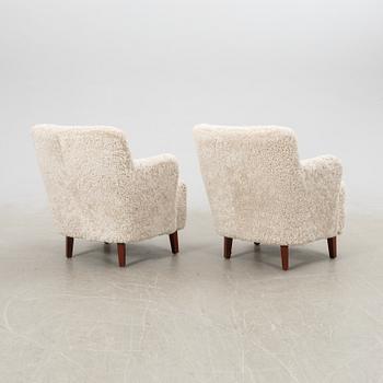 Fåtöljer ett par Danmark 1900-talets mitt/andra hälft.