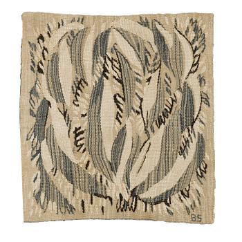Barbro Sprinchorn · VÄVNAD, "Brinnande buske", gobelängvariant, ca 48,5x44 cm. Signerad BS (Barbro Sprinchorn för MMF AB).