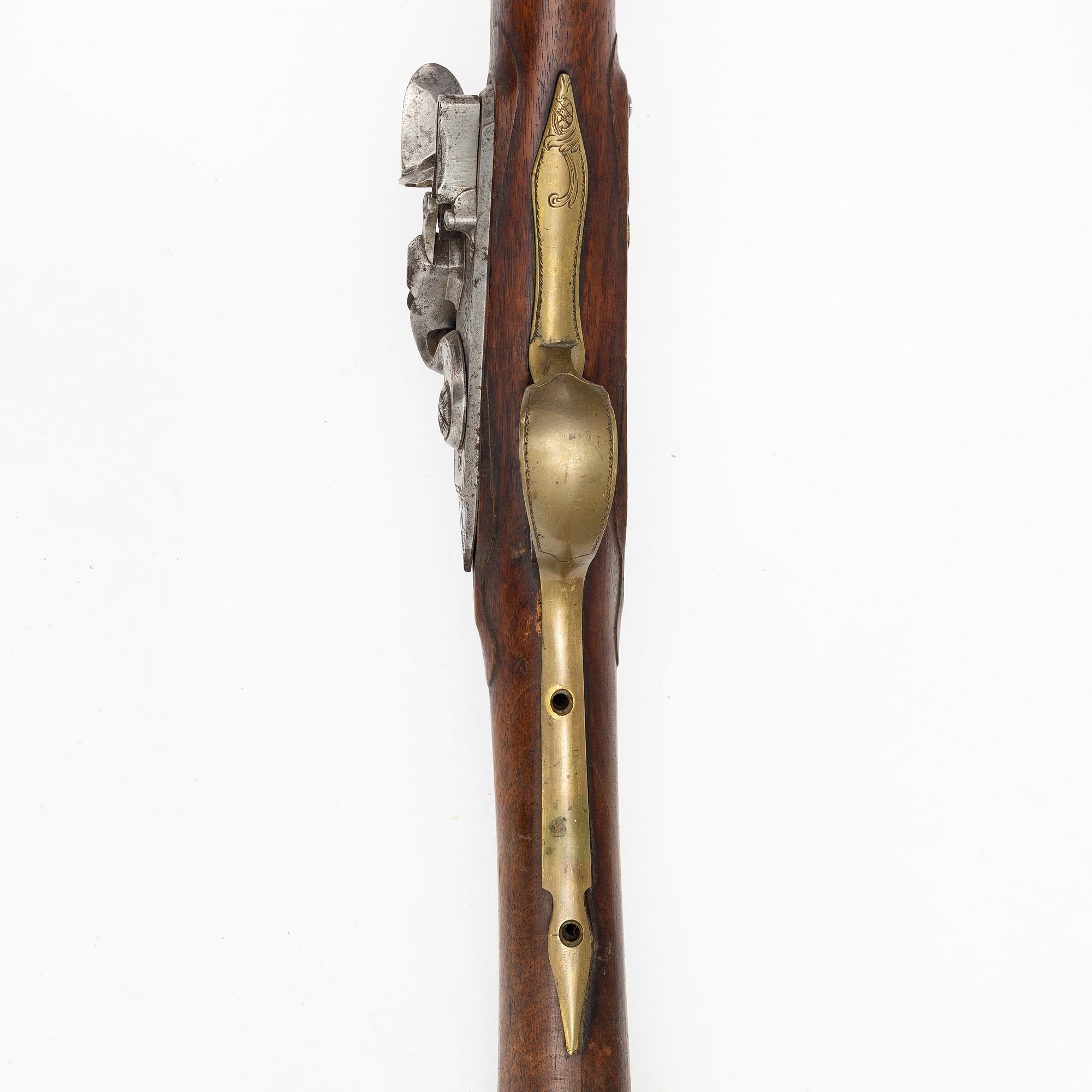 Flintlock rifle, signed Wålberg, Stockholm, (Anders W, 1720-93).