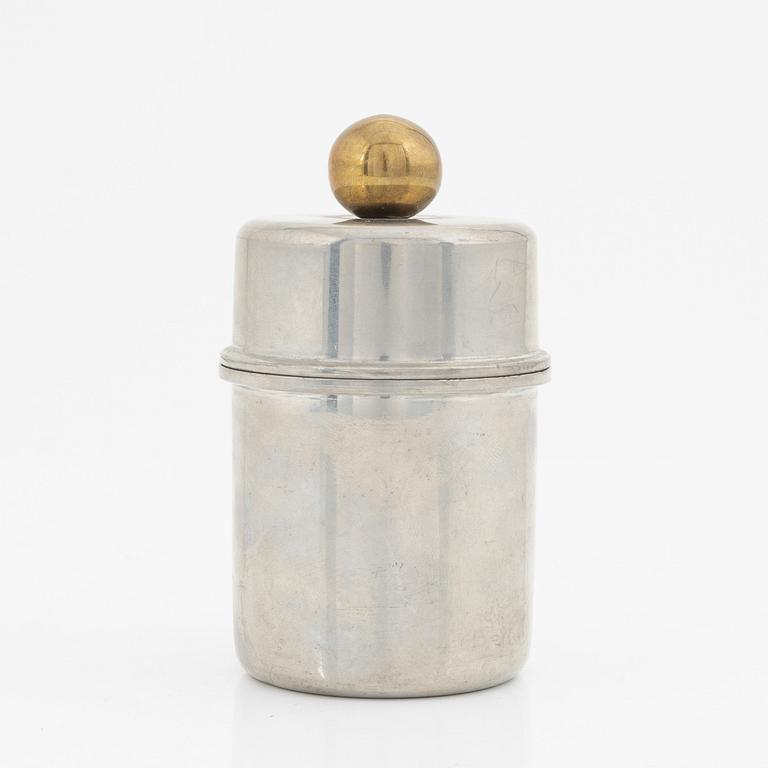 Estrid Ericson, burk med lock, tenn, Firma Svenskt Tenn, Stockholm 1968.