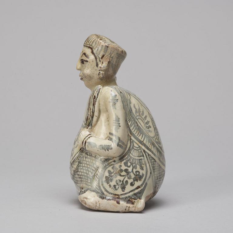 A Sawankhalok figurine/joss stick holder, 15th/16th Century.