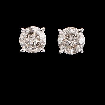 ÖRHÄNGEN, 1 par, 14 k vitguld, briljantslipade diamanter tot 0.40 ct.