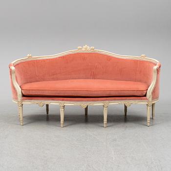 A Gustavian sofa, late 18th ct.