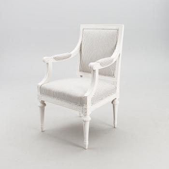 A SWEDISH GUSTAVIAN ARMCHAIR, late 18th century.