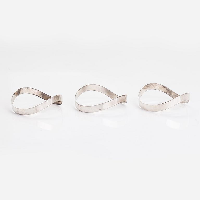 Paula Häiväoja a 3-piece silver bracelet, Pentti Roos, Helsinki, Finland 1967.