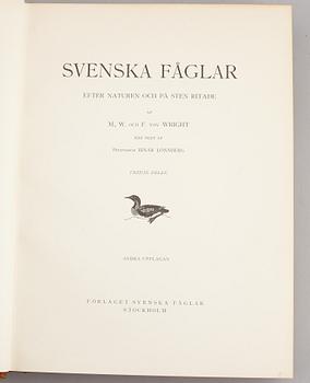 A set of three books about Swedish birds by von Wright. 1927.