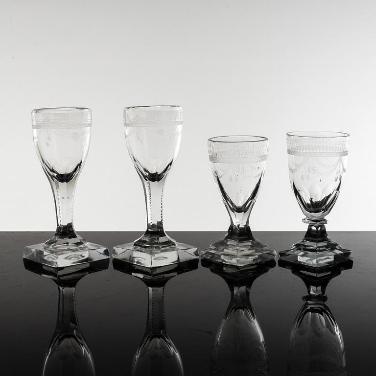 8 +1+1 glasses, 19th century.