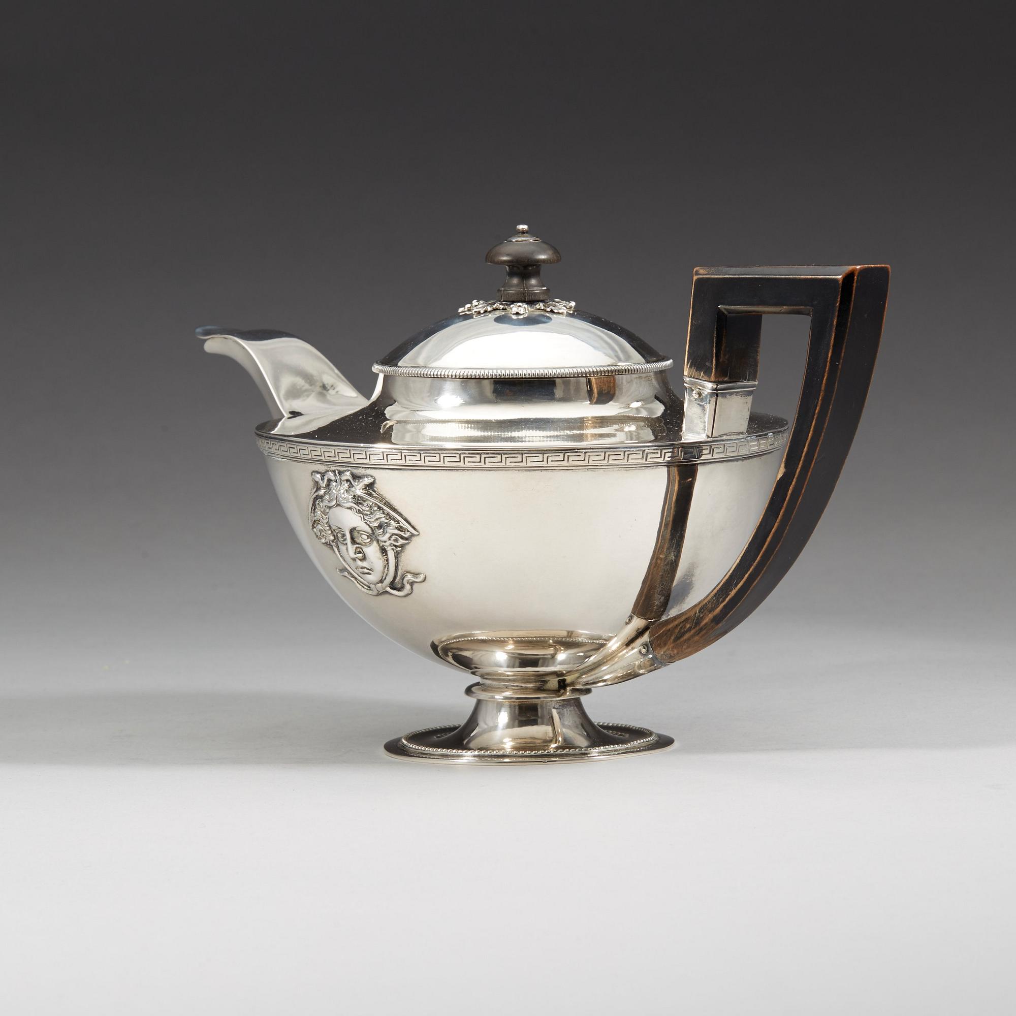 A Swedish 19th century silver tea-pot, Adolf Zethelius, Stockholm 1812.