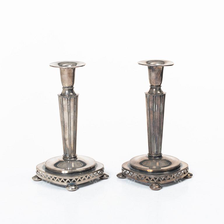 A pair of silver candlesticks, Tenn & Silver AB, Gothenburg, 1941.