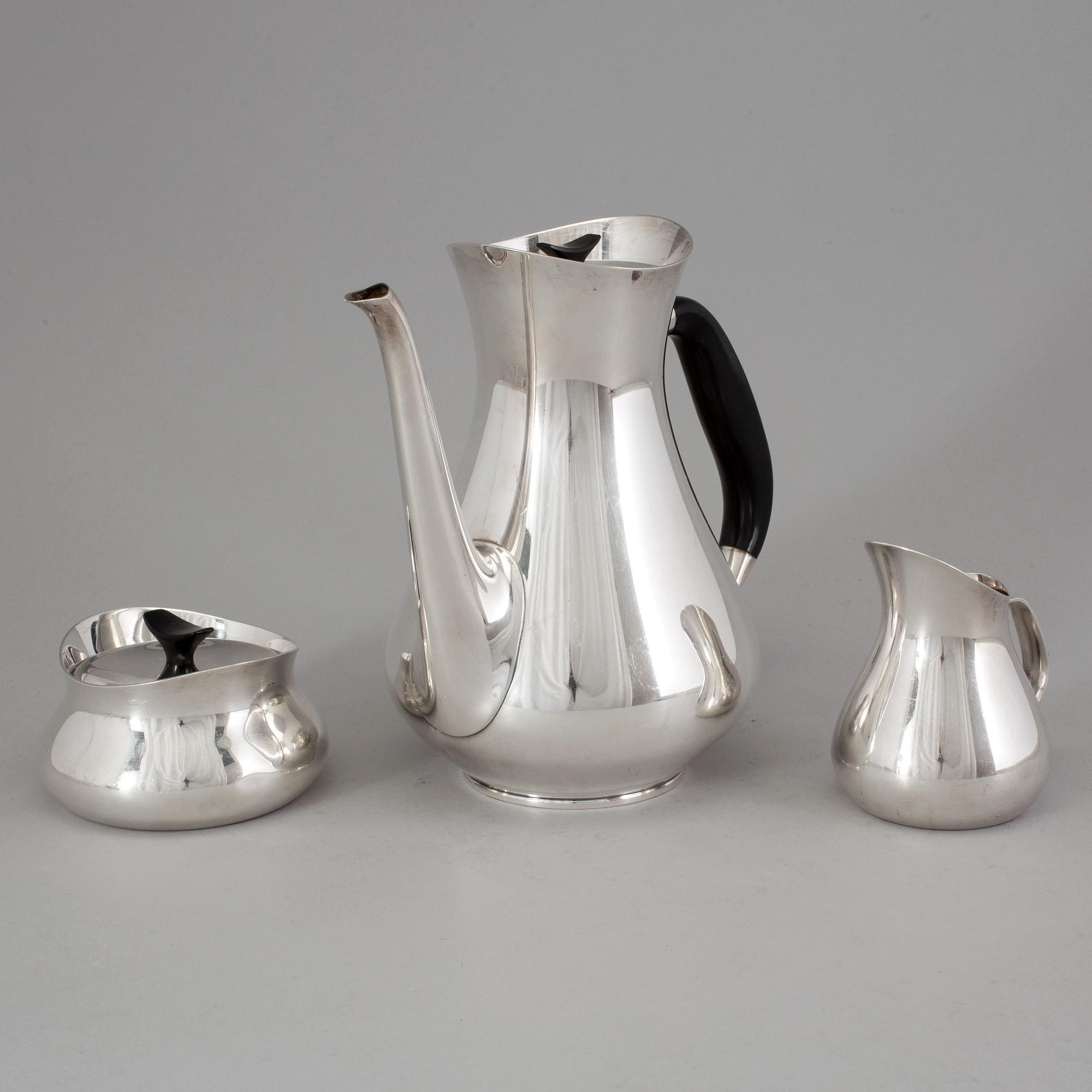 HANS BUNDE, Kaffeservis, 3 del, för Cohr, EPNS, 1950/60-tal.