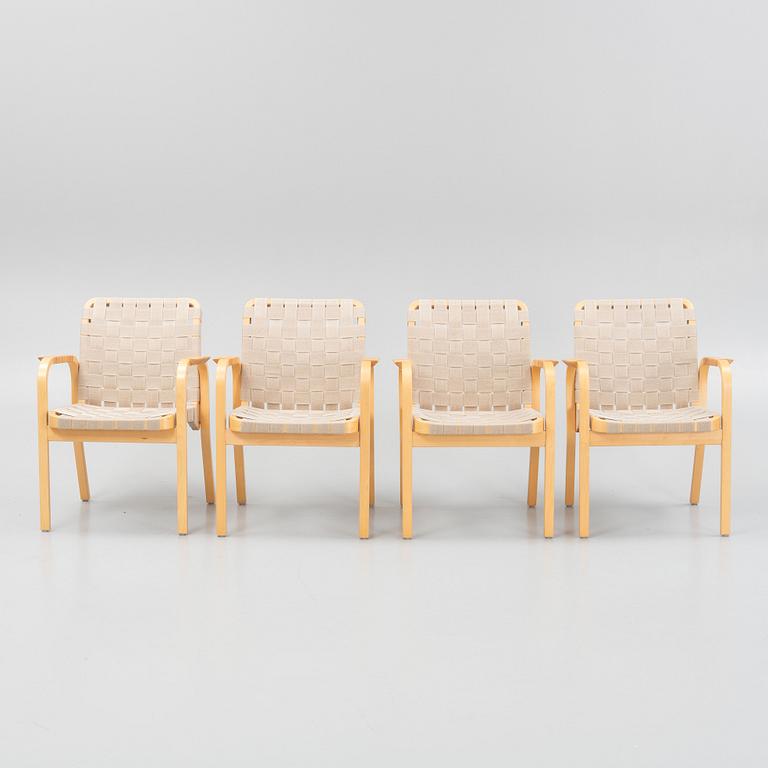 Alvar Aalto, armchairs, four pieces, model 45, Artek, second half of the 20th century.