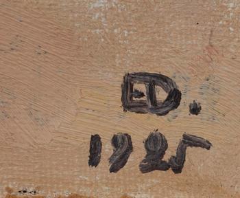 EMIL DANIELSSON öljy pahville, monogrammisigneerattu ja päivätty 1925.