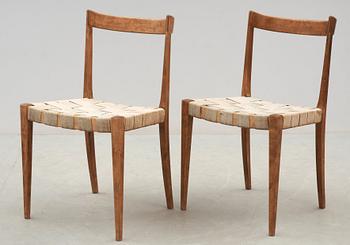 A pair of Bruno Mathsson stained birch chairs, Karl Mathsson, Värnamo ca 1931.