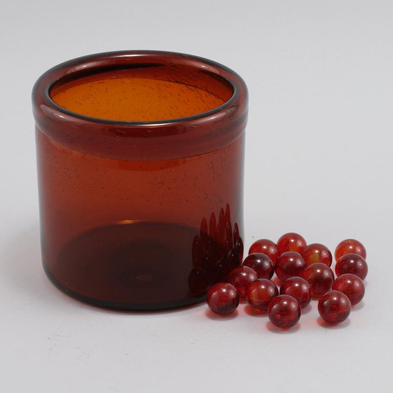 VAS, glas, med tillhörande kulor, Svenskt Tenn, 1950/60-tal.