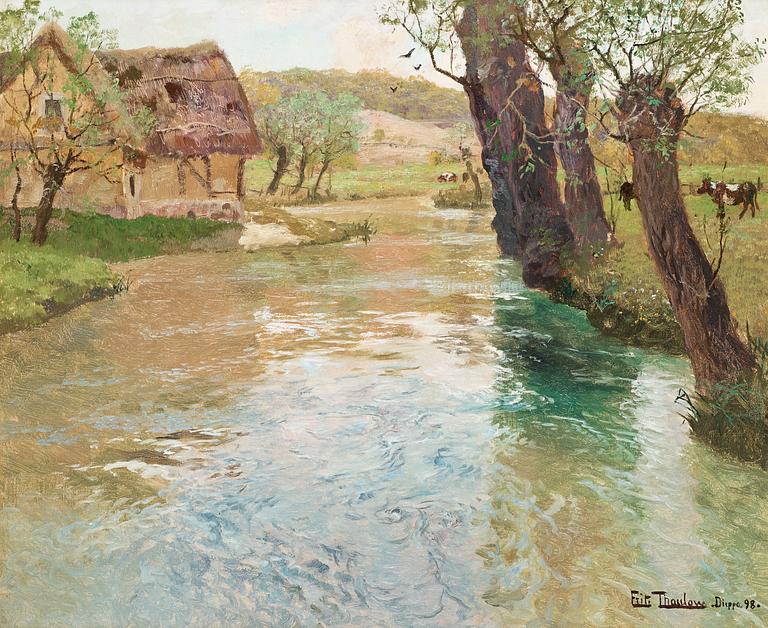 Frits Thaulow, River landscape, Arques, Dieppe.