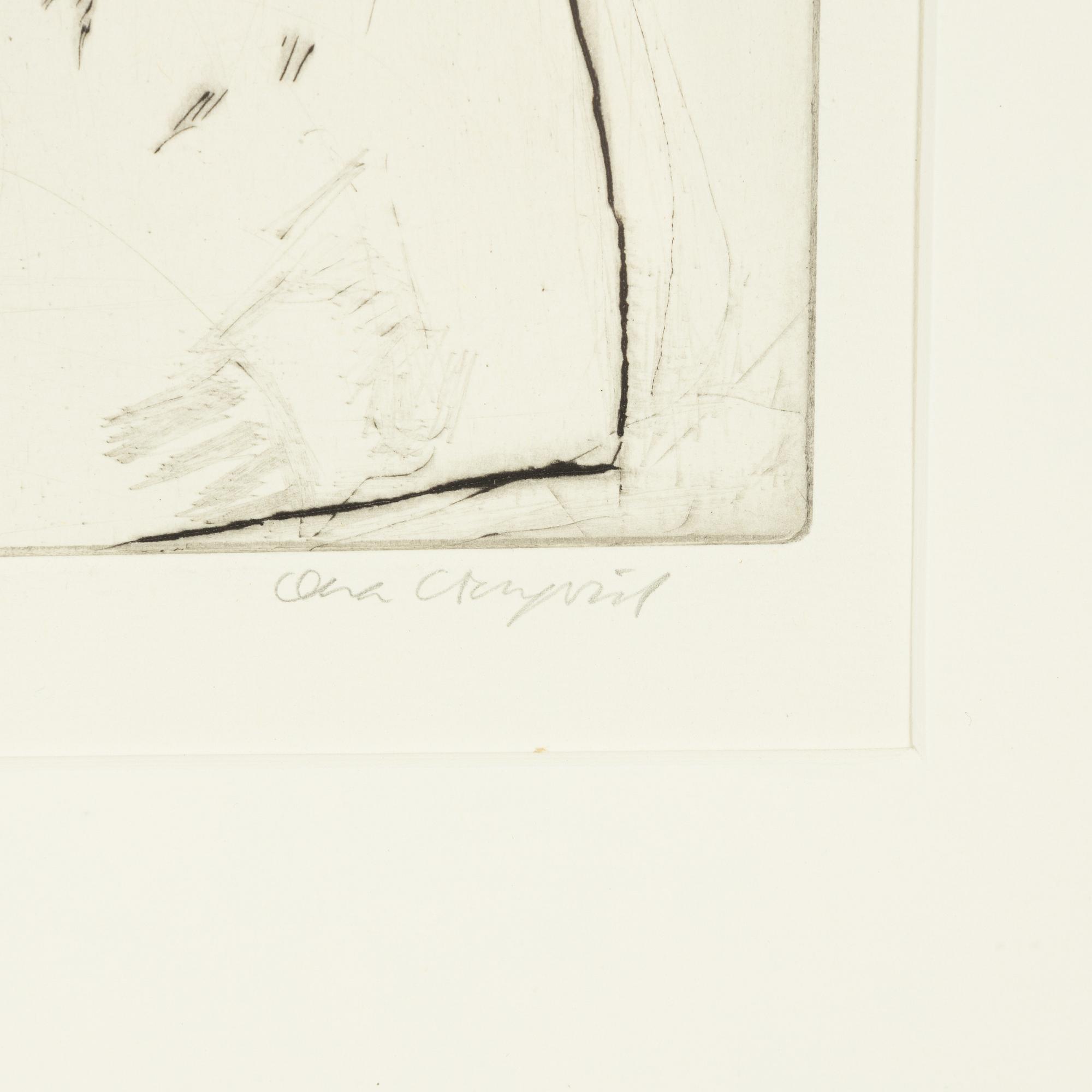 Lena Cronqvist, drypoint, signed 21/25.