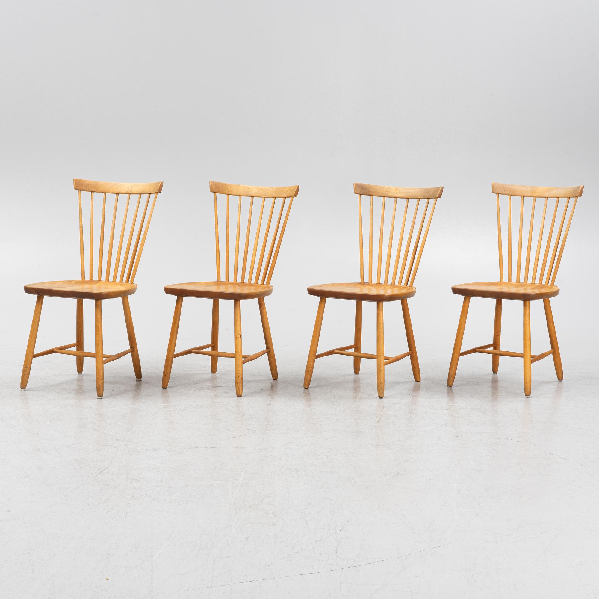 Carl Malmsten, a set of four 'Lilla Åland' chairs.