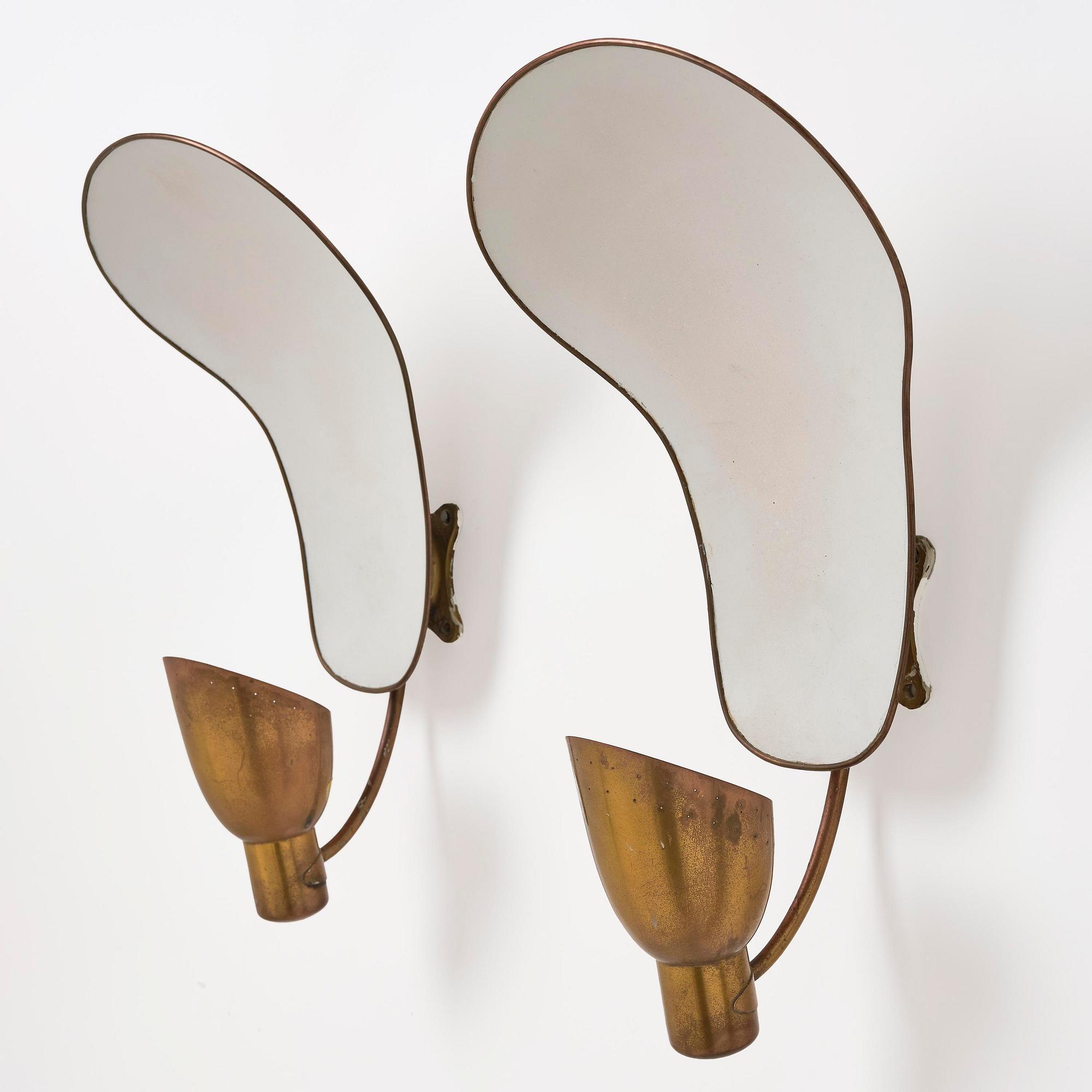 Carl-Axel Acking, a pair of wall lamps model "5029", Bröderna Malmströms Metallvarufabrik, Malmö, 1940s.