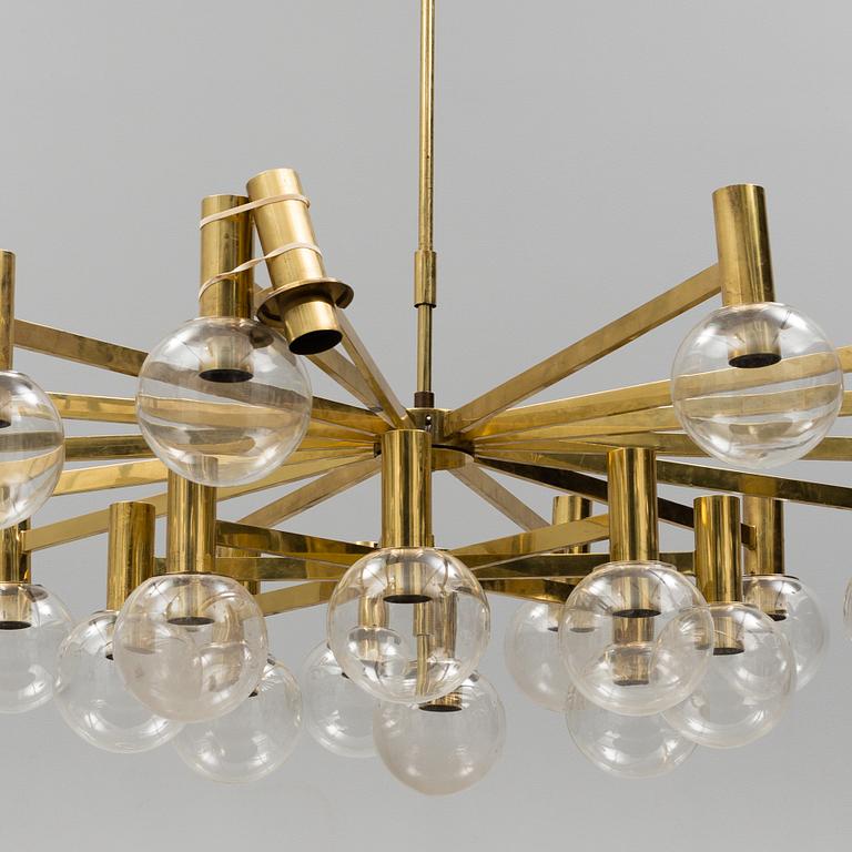 A brass ceiling light, Ott international, Germany, second half of the 20th century.