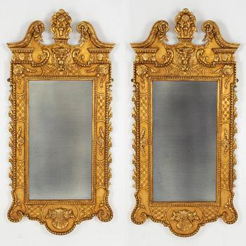 A Pair of Rococo-Style Mirrors, 20th Century.