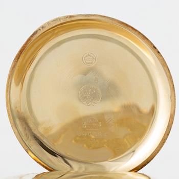 Zenith, pocket watch, 14K gold, hunter, with chain in 18K gold, 51.5 mm.