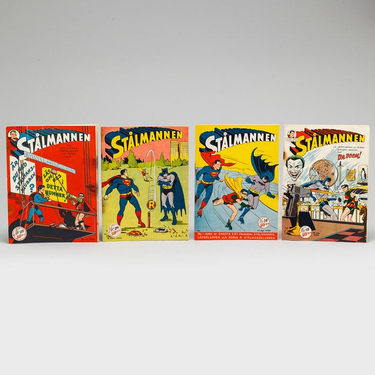 27 'Stålmannen' & 'Läderlappen' magazines, 1949-1951.