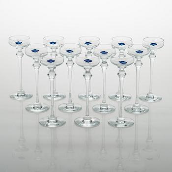 Likörglas, 12 st, Nuutajärvi, Notsjö 1900-talets slut.