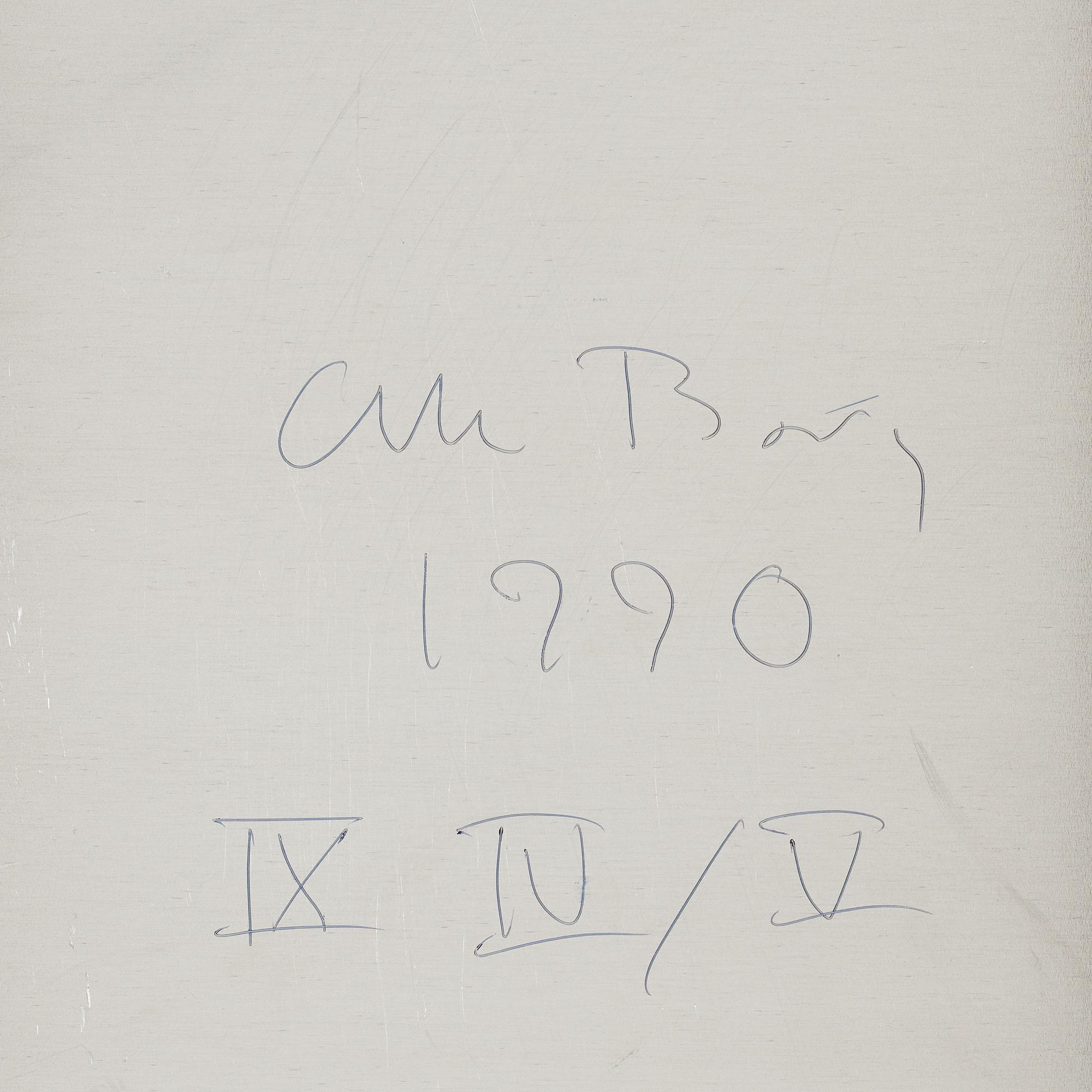 Olle Borg, signed and dated 1990 a tergo. Mixed media on aluminum.