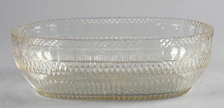 SKÅL, glas, troligen Böhmen, 1800-talets mitt.