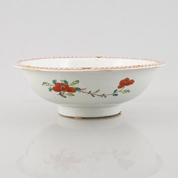 A famille rose bowl, Qing dynasty, 18th century.